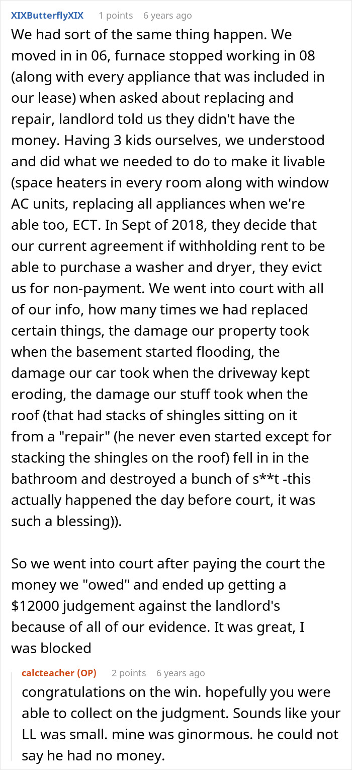 Tenants fighting for rights due to landlord refusing to fix heating in winter, winning a $12,000 judgment. Tenants fighting for rights due to landlord refusing to fix heating in winter, winning a $12,000 judgment.