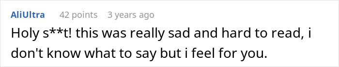 A Reddit comment from a user named AliUltra expressing sadness about a woman donating a kidney and the costly price. A Reddit comment from a user named AliUltra expressing sadness about a woman donating a kidney and the costly price.