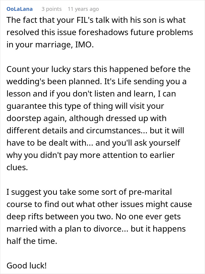 A detailed comment about hilariously awkward times when people shared too much, advising on pre-marital issues and future problems. A detailed comment about hilariously awkward times when people shared too much, advising on pre-marital issues and future problems.