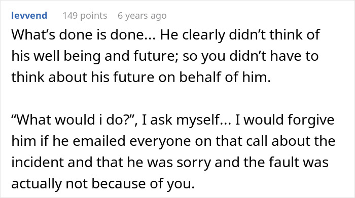 A comment discussing the aftermath of a workplace bully stealing credit, and thoughts on forgiveness if he apologized. A comment discussing the aftermath of a workplace bully stealing credit, and thoughts on forgiveness if he apologized.