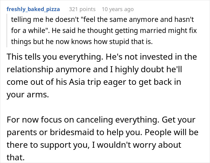 Man Leaves Fiancée Days Before Wedding With A One-Way Ticket And Barely Any Explanation Man Leaves Fiancée Days Before Wedding With A One-Way Ticket And Barely Any Explanation