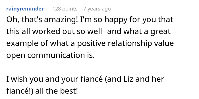 A comment about a positive relationship with female friends and open communication.