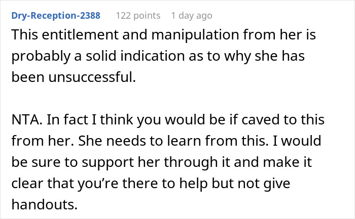 A comment about a dad getting kids internships, noting entitlement and manipulation from the unsuccessful child. A comment about a dad getting kids internships, noting entitlement and manipulation from the unsuccessful child.