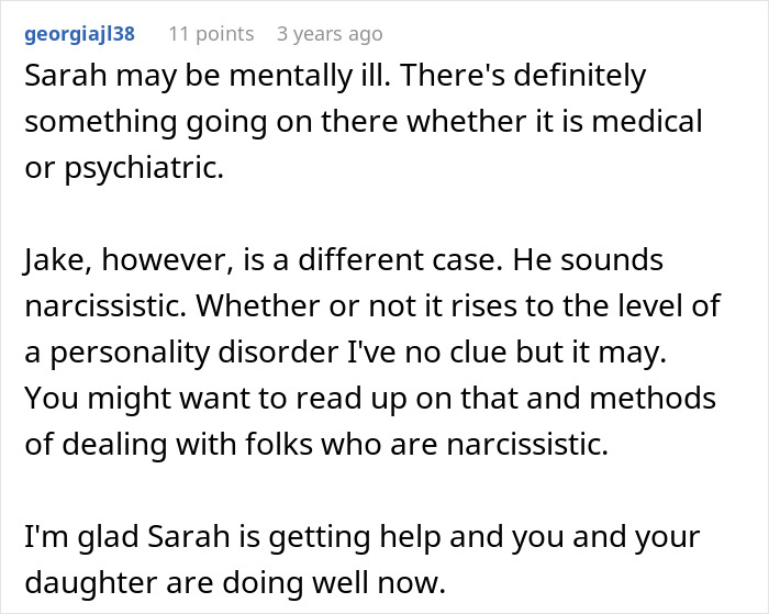A Reddit comment discussing mental illness and narcissism in relation to the son stealing a family heirloom. A Reddit comment discussing mental illness and narcissism in relation to the son stealing a family heirloom.
