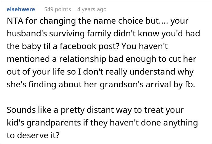 Widow Refuses To Honor Promise To Name Baby After Husband, Grieving MIL Livid And Confronts Her