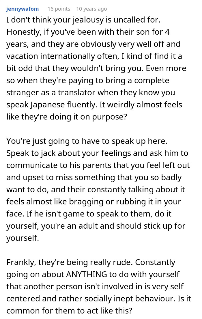 A screenshot of a Reddit comment section where a user discusses a woman uncovering her boyfriend's family's cruel plan. A screenshot of a Reddit comment section where a user discusses a woman uncovering her boyfriend's family's cruel plan.