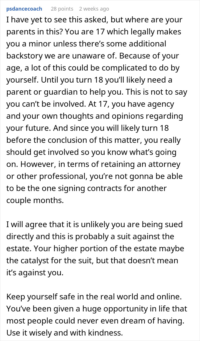Grandparents Leave 5.2 Million To 17YO In Will, Estranged Uncle Tries To Prove It Was Manipulated Grandparents Leave 5.2 Million To 17YO In Will, Estranged Uncle Tries To Prove It Was Manipulated