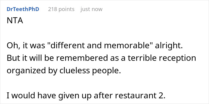 A comment about a 4-venue LA wedding, guests tired of driving and heading home.