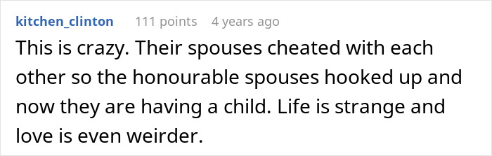 A comment discussing the spouses sleeping together and resulting pregnancy. A comment discussing the spouses sleeping together and resulting pregnancy.