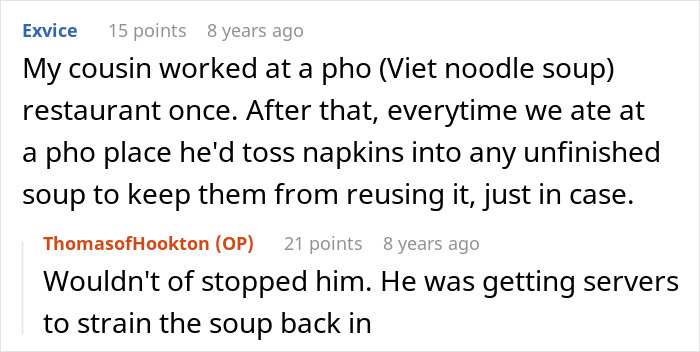 New Boss Cuts Costs By Reusing Customers' Leftovers, Veteran Employee Makes Sure Authorities Know New Boss Cuts Costs By Reusing Customers' Leftovers, Veteran Employee Makes Sure Authorities Know