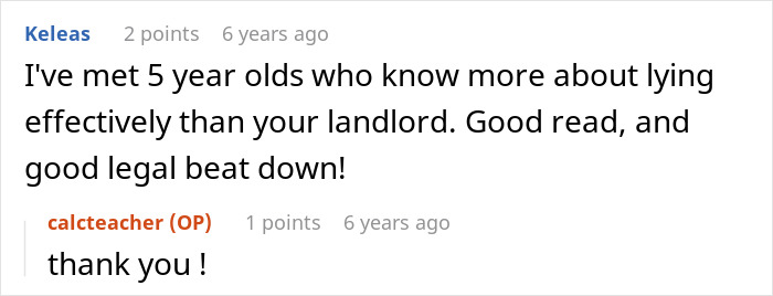 A Reddit comment acknowledging the tenant's legal fight for rights against a landlord who refused to fix heating. A Reddit comment acknowledging the tenant's legal fight for rights against a landlord who refused to fix heating.