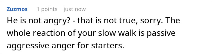 A comment on a post about a husband who left a pregnant woman, stating the husband is passively aggressive. A comment on a post about a husband who left a pregnant woman, stating the husband is passively aggressive.