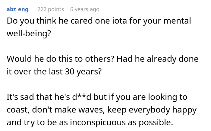 A comment questioning a workplace bully's care for others and past actions, after he was caught stealing credit. A comment questioning a workplace bully's care for others and past actions, after he was caught stealing credit.