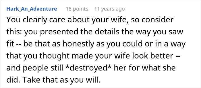A comment discussing a wife's jealousy and the police call that ended in deportation.
