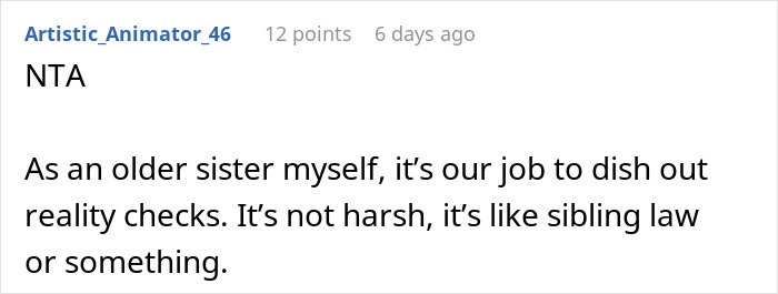 Woman Gives Brother A Harsh Reality Check After His Insane Take On Her Life