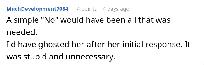 A comment about a photographer's simple response to an entitled woman and ghosting.