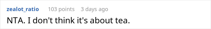 A comment stating NTA, not about coffee order, in MIL DIL pettiness.
