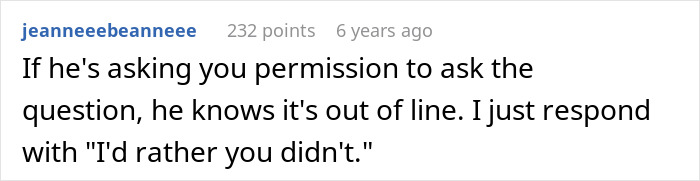 A screenshot showing an online comment about a coworker who uses tech help to ask if she&rsquo;s married or single.