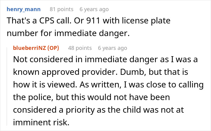 A comment section discussing an entitled parent not warning her nanny about being late and the nanny's reaction.