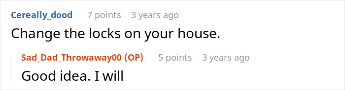 A Reddit user suggests changing locks after a son steals a family heirloom to propose, with the dad agreeing. A Reddit user suggests changing locks after a son steals a family heirloom to propose, with the dad agreeing.