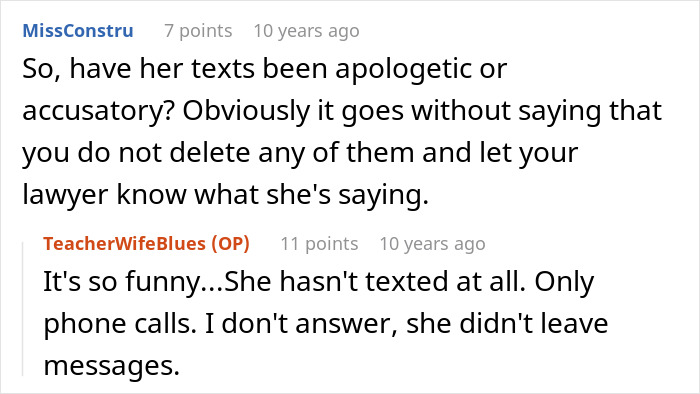 Screenshot of an online discussion about a mom and her wife's communication regarding their kid's education.