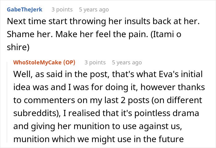 A Reddit discussion about not insulting the mom back, even though she made vitiligo her favorite insult.