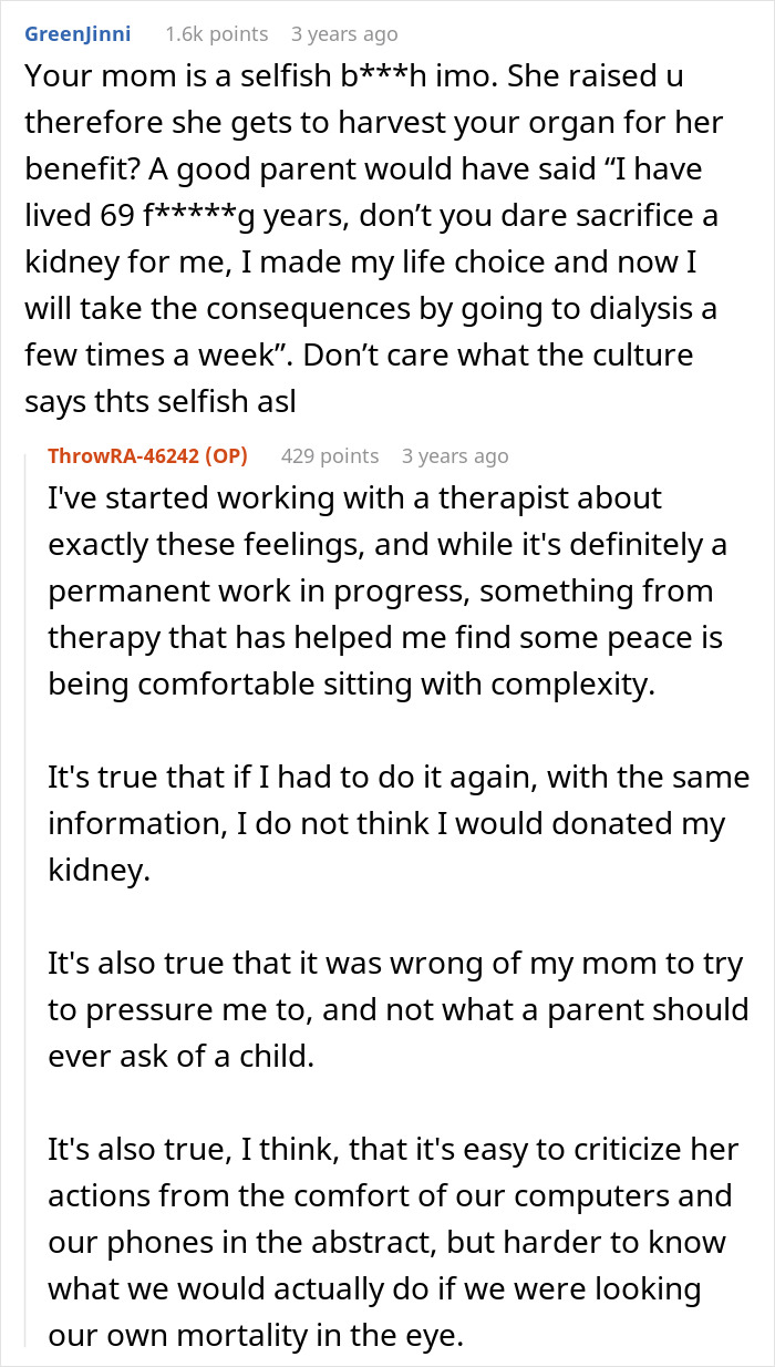 Online comments about a woman donating a kidney to her sick mom and the costly price. Online comments about a woman donating a kidney to her sick mom and the costly price.