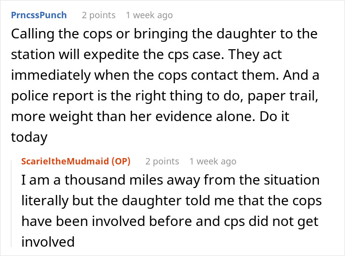 Reddit comments on a woman making a friend suffer for her daughter, discussing police involvement for the daughter. Reddit comments on a woman making a friend suffer for her daughter, discussing police involvement for the daughter.