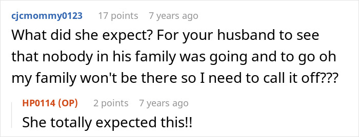 A screenshot of a Reddit comment asking what the MIL expected regarding the wedding photos and the bride's husband's family. A screenshot of a Reddit comment asking what the MIL expected regarding the wedding photos and the bride's husband's family.