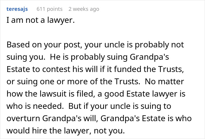 Grandparents Leave 5.2 Million To 17YO In Will, Estranged Uncle Tries To Prove It Was Manipulated Grandparents Leave 5.2 Million To 17YO In Will, Estranged Uncle Tries To Prove It Was Manipulated