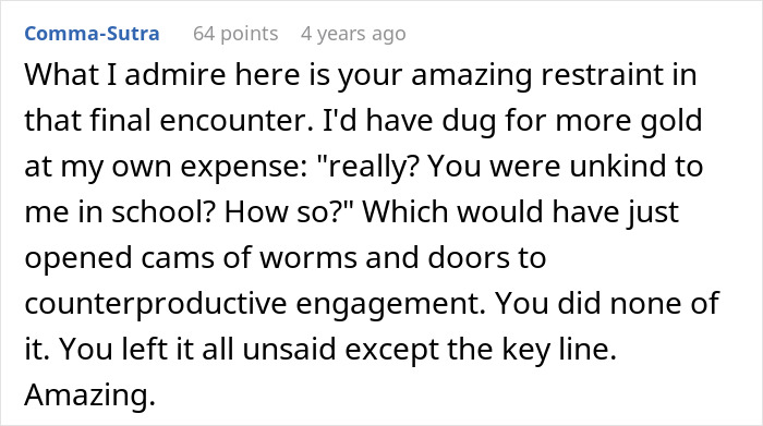 A comment praising restraint after a bully gaslights a kid over a Batman toy, costing the bully $950K. A comment praising restraint after a bully gaslights a kid over a Batman toy, costing the bully $950K.