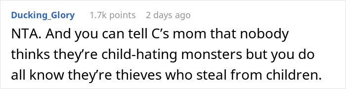 Reddit comment calling parents thieves who steal from children regarding the pool access. Reddit comment calling parents thieves who steal from children regarding the pool access.