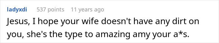 A comment about a wife's jealousy leading to a secret police call and deportation.