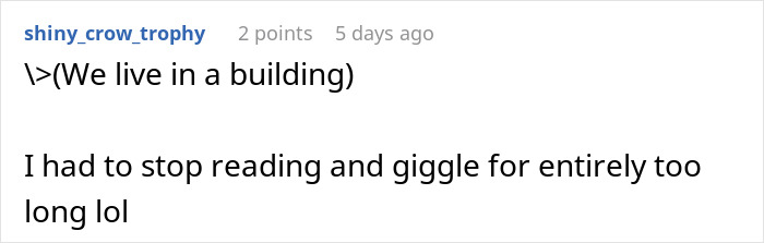 A comment about giggling and living in a building, related to a hidden laptop and red flags in a 7-year relationship. A comment about giggling and living in a building, related to a hidden laptop and red flags in a 7-year relationship.