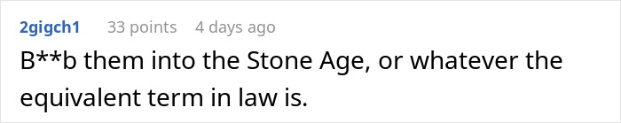 A screenshot of a comment from 2gigch1 regarding legal action for a woman's destroyed home. A screenshot of a comment from 2gigch1 regarding legal action for a woman's destroyed home.