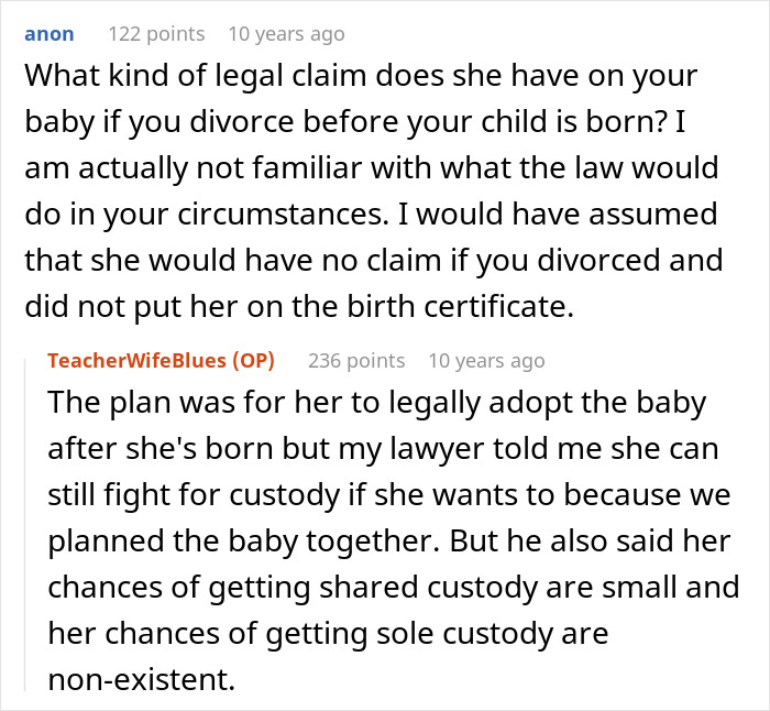 Screenshot of an online discussion about legal claims related to a kid's education and parental rights.