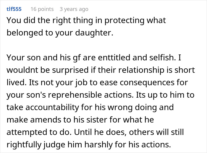 Family heirloom: Son steals heirloom to propose, then accuses dad of ruining his life. Reddit comment. Family heirloom: Son steals heirloom to propose, then accuses dad of ruining his life. Reddit comment.