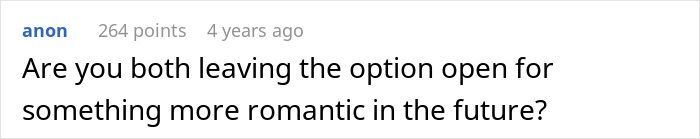 A question about friends leaving the option open for romance after their spouses were sleeping together. A question about friends leaving the option open for romance after their spouses were sleeping together.