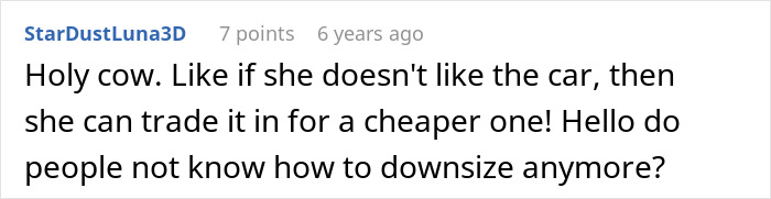 A comment about downsize options for the cheater wife, leaving the man in debt. A comment about downsize options for the cheater wife, leaving the man in debt.