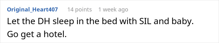 A suggestion for the husband's decision making; wife to confront in-laws to defend her marital bed.