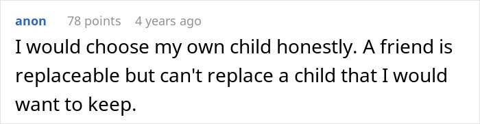 A screenshot of a Reddit comment about choices when friends find out their spouses are sleeping together. A screenshot of a Reddit comment about choices when friends find out their spouses are sleeping together.