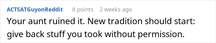 A comment suggesting a new tradition to give back items taken without permission from the free table.