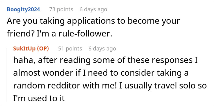 Friend Offers Woman A Cheap Trip, Decides To Cancel After She Immediately Starts Planning To Break Rules Friend Offers Woman A Cheap Trip, Decides To Cancel After She Immediately Starts Planning To Break Rules