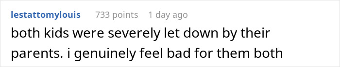 A comment stating both kids were let down by their parents following the violent fight.