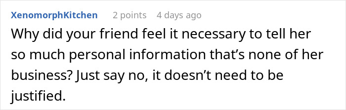 A comment questioning the entitled woman's demand and the photographer's information.
