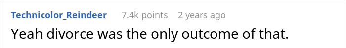 A man questions marriage; a comment suggests divorce was the only outcome from shocking beliefs.