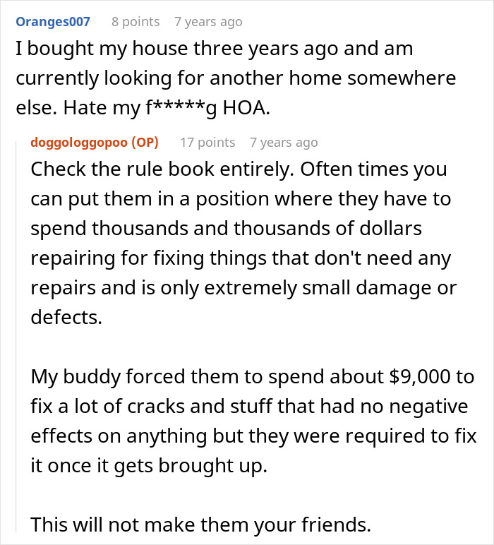 A homeowner faces HOA fines, then fights back by forcing the HOA to spend thousands on unnecessary repairs. A homeowner faces HOA fines, then fights back by forcing the HOA to spend thousands on unnecessary repairs.