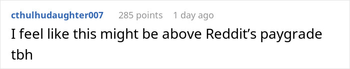 A screenshot of a Reddit comment suggesting the violent fight with sister as a teen issue is beyond Reddit's scope.