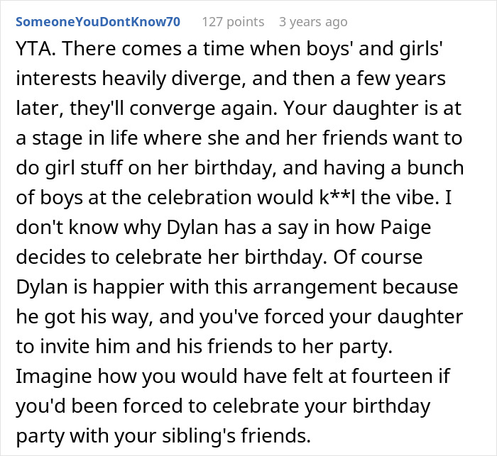 14YO Wants An All-Girls Birthday And Excludes Her Twin Brother, Mom Steps In And Cancels It 14YO Wants An All-Girls Birthday And Excludes Her Twin Brother, Mom Steps In And Cancels It