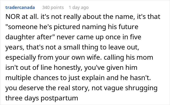 Reddit comment on husband naming daughter after best friend, discovering they were engaged, and wife's distrust. Reddit comment on husband naming daughter after best friend, discovering they were engaged, and wife's distrust.